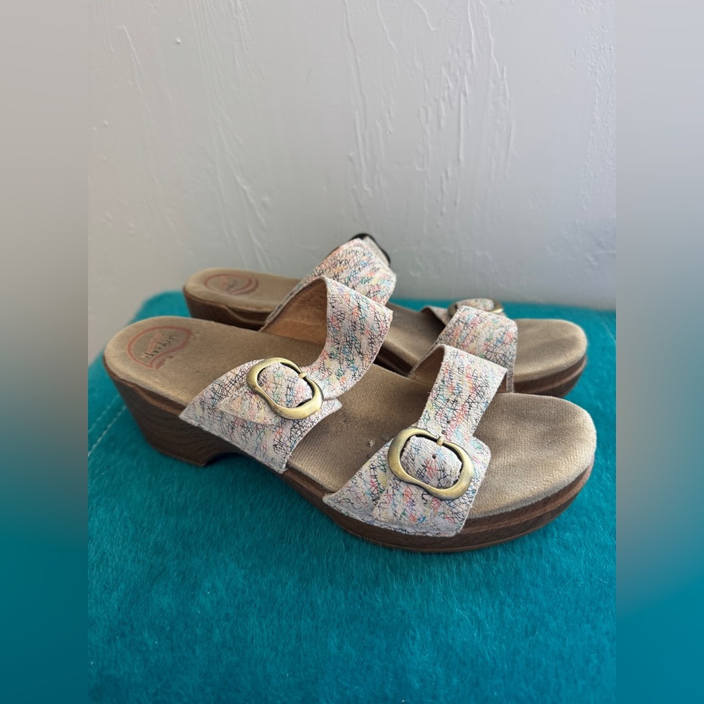 Women's DANSKO Multicolor Platform Sandals Size 8.5 EU 39 - Picture 2 of 4